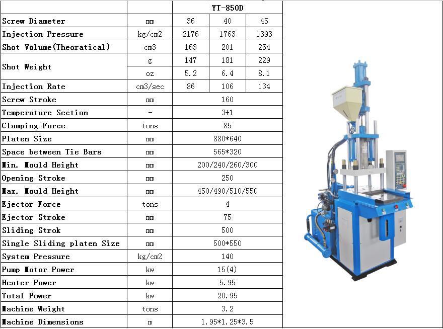 850D Vertical Injection molding machine